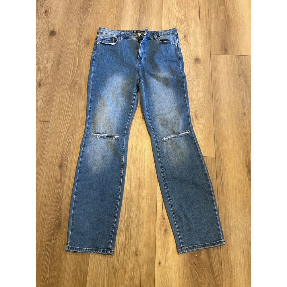 Members Mark Straight Leg Jeans Womens Size 8 Medium Wash Stretch Denim